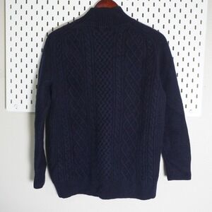 Uniqlo‎ +J Wool Cable Knit Mock Neck Sweater Navy Blue